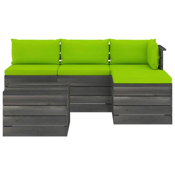 vidaXL 5d&iacute;ln&aacute; zahradn&iacute; sedac&iacute; souprava z palet + podu&scaron;ky borov&eacute; dřevo