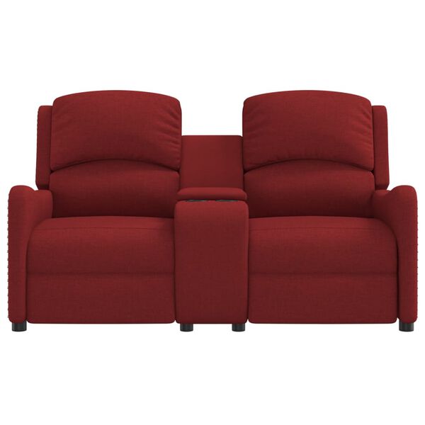 vidaXL 2m&iacute;stn&eacute; mas&aacute;žn&iacute; polohovac&iacute; křeslo s drž&aacute;ky n&aacute;pojů v&iacute;nov&eacute; textil