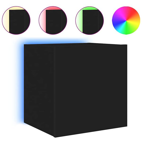 vidaXL N&aacute;stěnn&aacute; TV skř&iacute;ňka s LED osvětlen&iacute;m čern&aacute; 40,5 x 35 x 40 cm