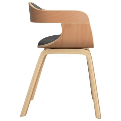 vidaXL Jídelní židle 4 ks světle šedé ohýbané dřevo a textil