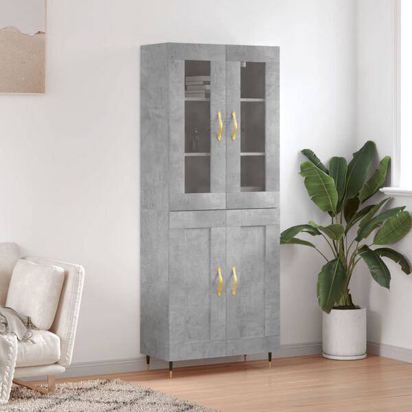 vidaXL Skříň highboard betonově šedá 69,5x34x180 cm kompozitní dřevo