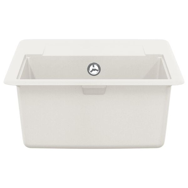 vidaXL Dřez B&iacute;l&aacute; 560 x 460 mm 80% Křemenn&eacute; a 20% Pryskyřice