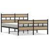 vidaXL Kovov&yacute; r&aacute;m postele bez matrace dub sonoma 135 x 190 cm