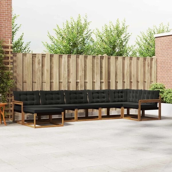 vidaXL Venkovn&iacute; pohovkov&aacute; souprava 21 pcs Přirozen&aacute; a čern&aacute;