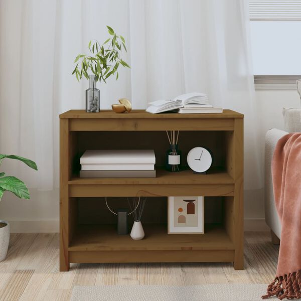 vidaXL Knihovna medově hněd&aacute; 80 x 35 x 68 cm masivn&iacute; borovice