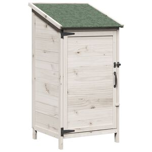 vidaXL Zahradn&iacute; shed B&iacute;l&aacute; 59 x 56 x 113,5 cm Masivn&iacute; jedlov&eacute; dřevo