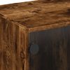 vidaXL TV skř&iacute;ňka se skleněn&yacute;mi dv&iacute;řky kouřov&yacute; dub 102x37x42 cm