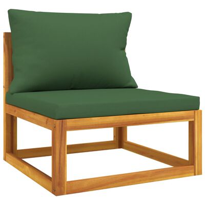 vidaXL 4dílná zahradní sedací souprava zelené podušky masivní dřevo