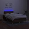 vidaXL Box spring postel s matrac&iacute; a LED tmavě hněd&aacute; 120x190 cm textil