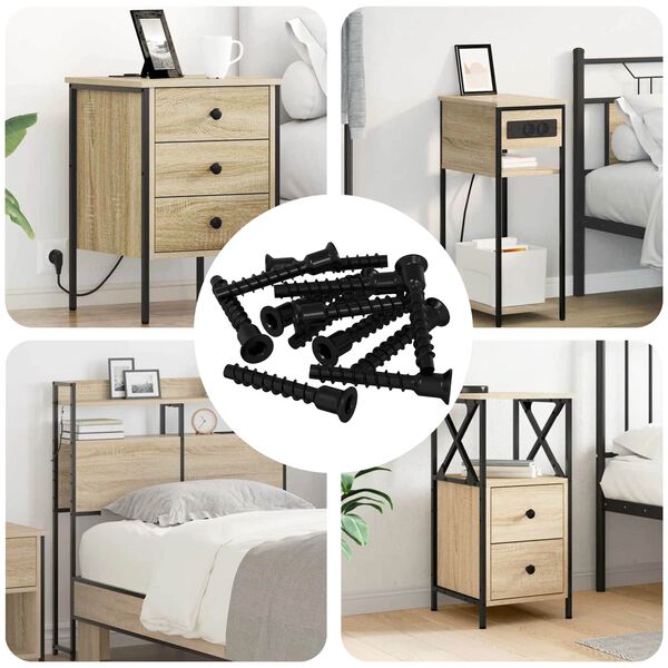 vidaXL &Scaron;roub s kaplic&iacute; 3072 pcs Čern&aacute; 7 x 40 mm Železo