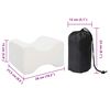 vidaXL Knee Pillow B&iacute;l&yacute; Paměťov&aacute; pěna a polyester 26 x 21,5 x 15 cm