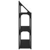 vidaXL 3patrov&aacute; n&aacute;stěnn&aacute; police čern&aacute; 80x21x78,5 cm kompozitn&iacute; dřevo