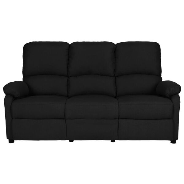 vidaXL 3m&iacute;stn&aacute; polohovac&iacute; pohovka čern&aacute; textil