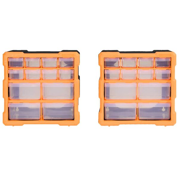 vidaXL Organizéry s 12 zásuvkami 2 ks 26,5 x 16 x 26 cm