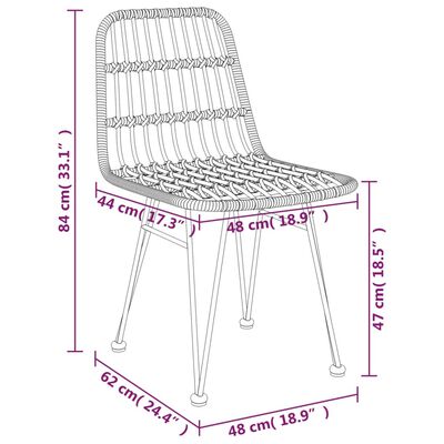 vidaXL Zahradní židle 2 ks černé 48 x 62 x 84 cm PE ratan
