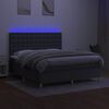 vidaXL Box spring postel s matrac&iacute; a LED tmavě &scaron;ed&aacute; 180x200 cm textil