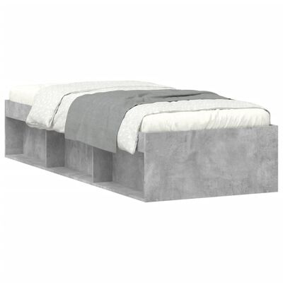 vidaXL Rám postele betonově šedý 75 x 190 cm Small Single