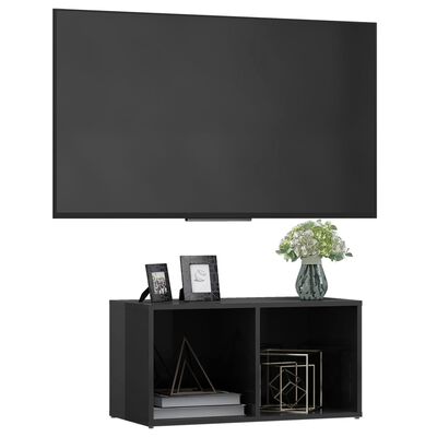 vidaXL TV stolek šedý s vysokým leskem 72 x 35 x 36,5 cm dřevotříska