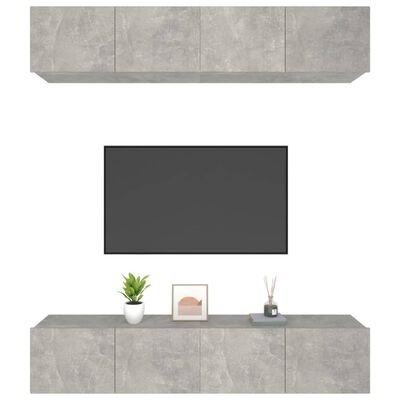 vidaXL TV skříňky 4 ks betonově šedé 80 x 30 x 30 cm kompozitní dřevo