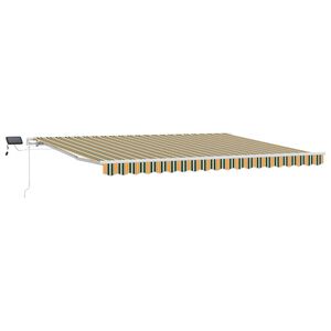 vidaXL Stahovac&iacute; mark&yacute;za Zelen&aacute; a žlut&aacute; 450 &times; 350 cm L&aacute;tka a hlin&iacute;k