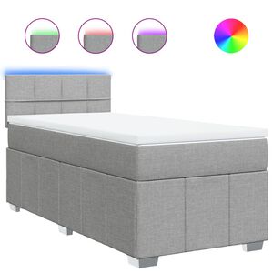 vidaXL Box spring postel s matrac&iacute; světle &scaron;ed&aacute; 80 x 200 cm textil