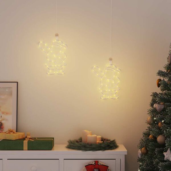 vidaXL V&aacute;nočn&iacute; osvětlen&iacute; santy Silhouette 2 ks 35 LED tepl&aacute; b&iacute;l&aacute;