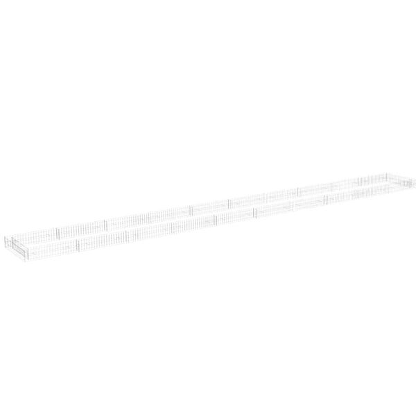 vidaXL Gabionov&yacute; vyv&yacute;&scaron;en&yacute; z&aacute;hon pozinkovan&aacute; ocel 1000 x 100 x 20 cm