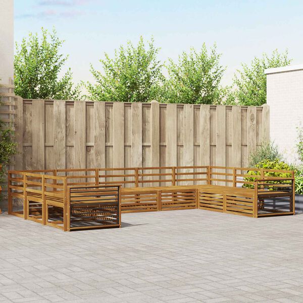 vidaXL Sedac&iacute; soupravy 9 pcs Př&iacute;rodn&iacute; Masivn&iacute; ak&aacute;tov&eacute; dřevo