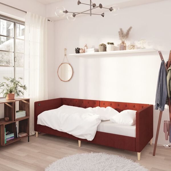 vidaXL V&aacute;lenda s matrac&iacute; a USB v&iacute;nov&aacute; textil 90 x 200 cm