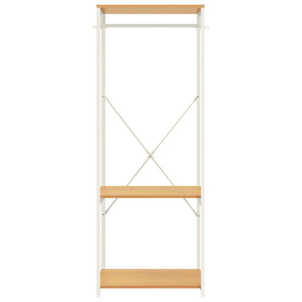 vidaXL Šatní skříň bílá a dub 60 x 40 x 167 cm kov a dřevotříska