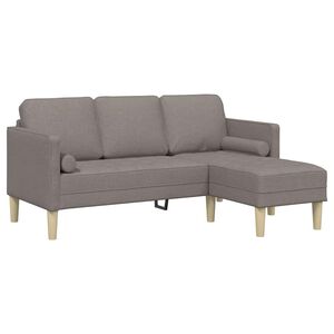 vidaXL Set pohovek s pol&scaron;t&aacute;řem Taupe Polyester
