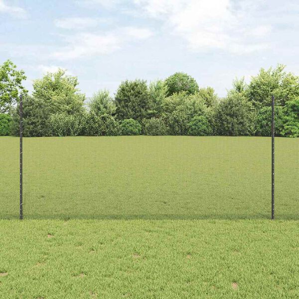 vidaXL Plot s sloupkem &Scaron;ed&aacute; 1,2 x 50 m Ocel a PVC