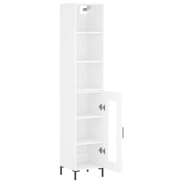 vidaXL Skř&iacute;ň highboard b&iacute;l&aacute; s vysok&yacute;m leskem 34,5x34x180 cm kompozit