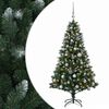 vidaXL Uměl&yacute; v&aacute;nočn&iacute; stromek s baňkami 120 cm 150 LED Tepl&aacute; b&iacute;l&aacute;