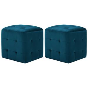 vidaXL Nočn&iacute; stolky 2 ks modr&eacute; 30 x 30 x 30 cm sametov&aacute; l&aacute;tka