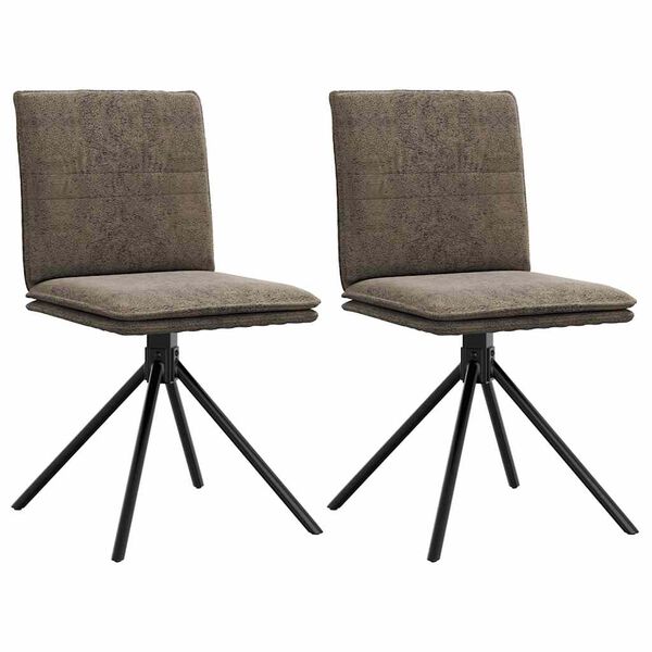 VidaXL J&iacute;deln&iacute; židle Tmavě &scaron;ed&aacute; uměl&aacute; semi&scaron;ov&aacute; kůže