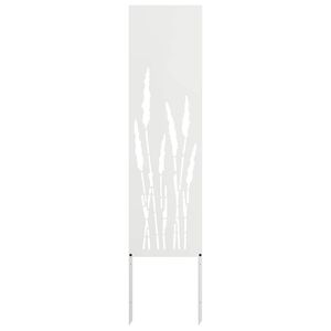 vidaXL Soukrom&iacute; na zahradě B&iacute;l&aacute; 32 x 140 cm Studeně v&aacute;lcovan&aacute; ocel