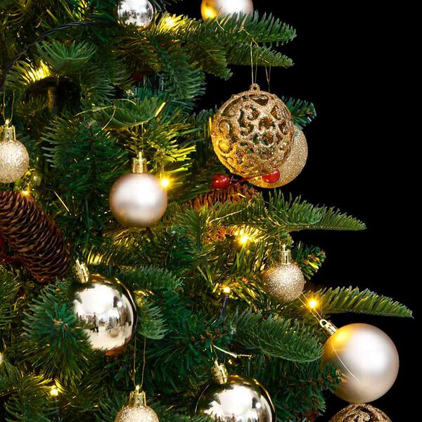 vidaXL Uměl&yacute; skl&aacute;pěc&iacute; v&aacute;nočn&iacute; stromek se 150 LED a koulemi 150 cm