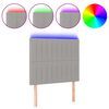 vidaXL Čelo postele s LED světle &scaron;ed&eacute; 90x5x118/128 cm textil