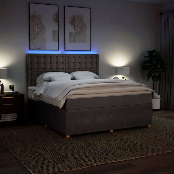 vidaXL Box spring postel s matrac&iacute; taupe 180x200 cm textil