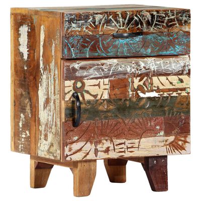 vidaXL Ručně vyřezávaný noční stolek 40 x 30 x 50 cm recyklované dřevo
