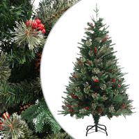 vidaXL Vánoční stromek s šiškami zelený 120 cm PVC a PE