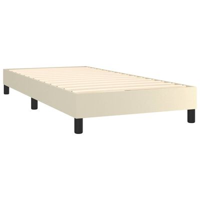 vidaXL Box spring postel s matrací krémová 80 x 200 cm umělá kůže