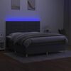 vidaXL Box spring postel s matrac&iacute; a LED tmavě &scaron;ed&aacute; 160x200 cm textil