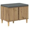 vidaXL Lavice na boty s polstrov&aacute;n&iacute;m Dub artisan 60 x 38 x 46 cm