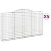 vidaXL Klenut&eacute; gabionov&eacute; ko&scaron;e 5 ks 300x30x160/180cm pozinkovan&eacute; železo