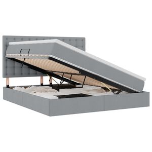 vidaXL Postel s &uacute;ložn&yacute;m prostorem a LED osvětlen&iacute;m s LED Světle &scaron;ed&aacute;