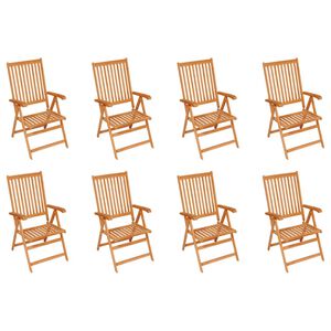vidaXL Polohovac&iacute; zahradn&iacute; židle 8 ks masivn&iacute; teak