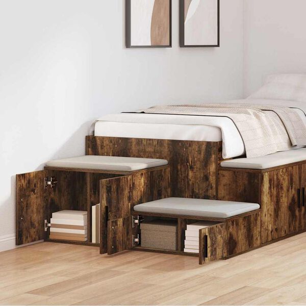 vidaXL &Uacute;ložn&aacute; skř&iacute;ňka 2 pcs Kouřov&yacute; dub 127 x 41 x 40 cm