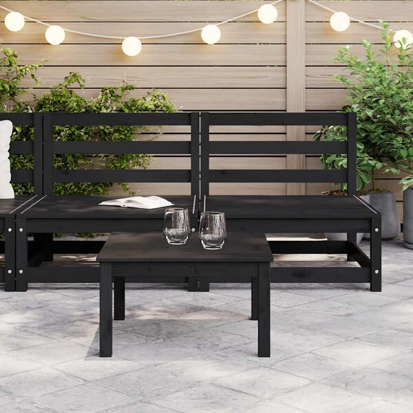 vidaXL Zahradní středové pohovky 2 ks černé masivní borové dřevo